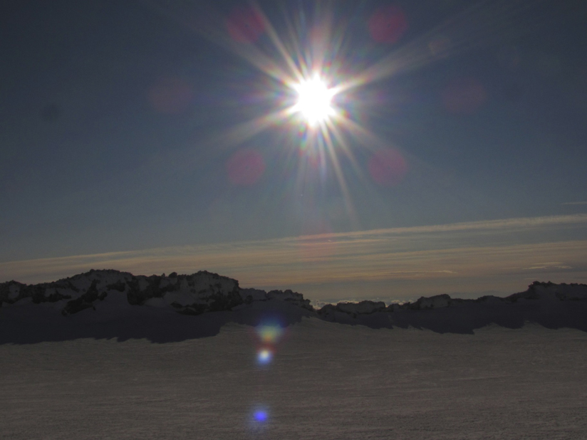 Looking Over the Crater Ridge of Mount Rainier