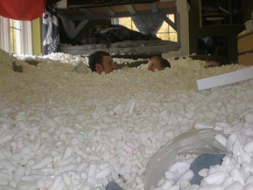 Packing Peanut Filled Room