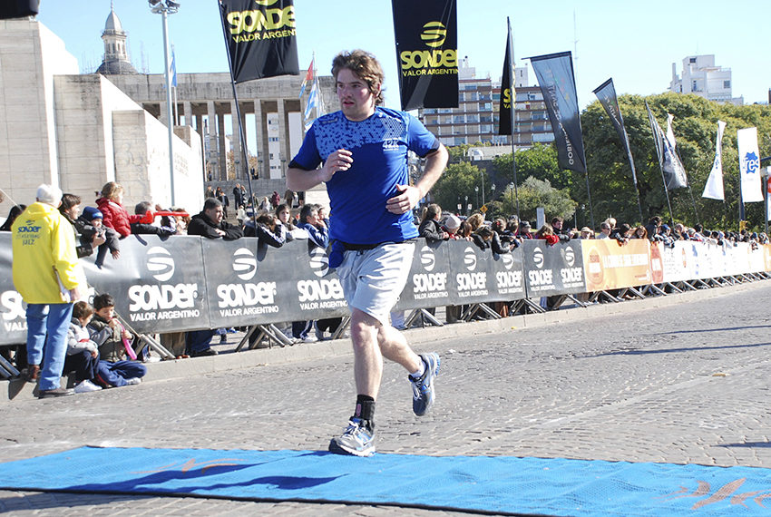 Danny Dover finishing a Marathon