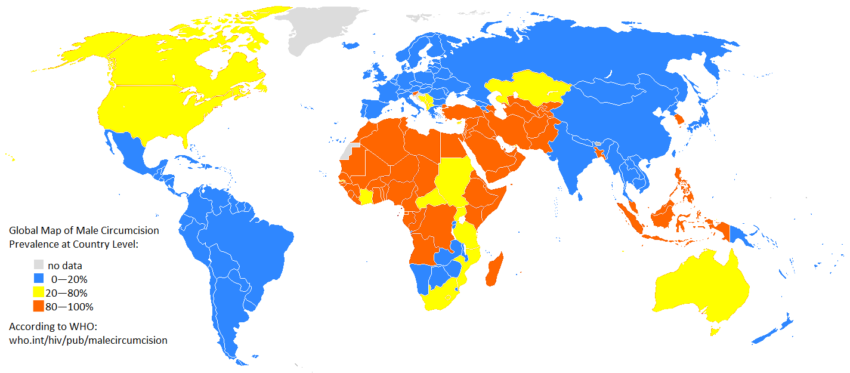 Map of Male Circumcision