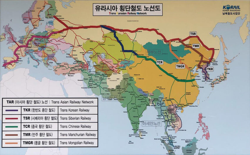 Asian railway map